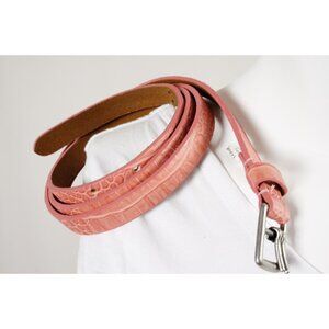 Abercrombie & Fitch Pink Coral Alligator 100% Genuine Leather Belt US Large